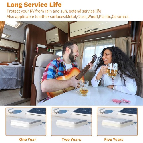 RV Roof Tape with Roller, 4 Inchx50 Feet Sealant Repair Tape, White UV Resistant - Picture 6 of 10