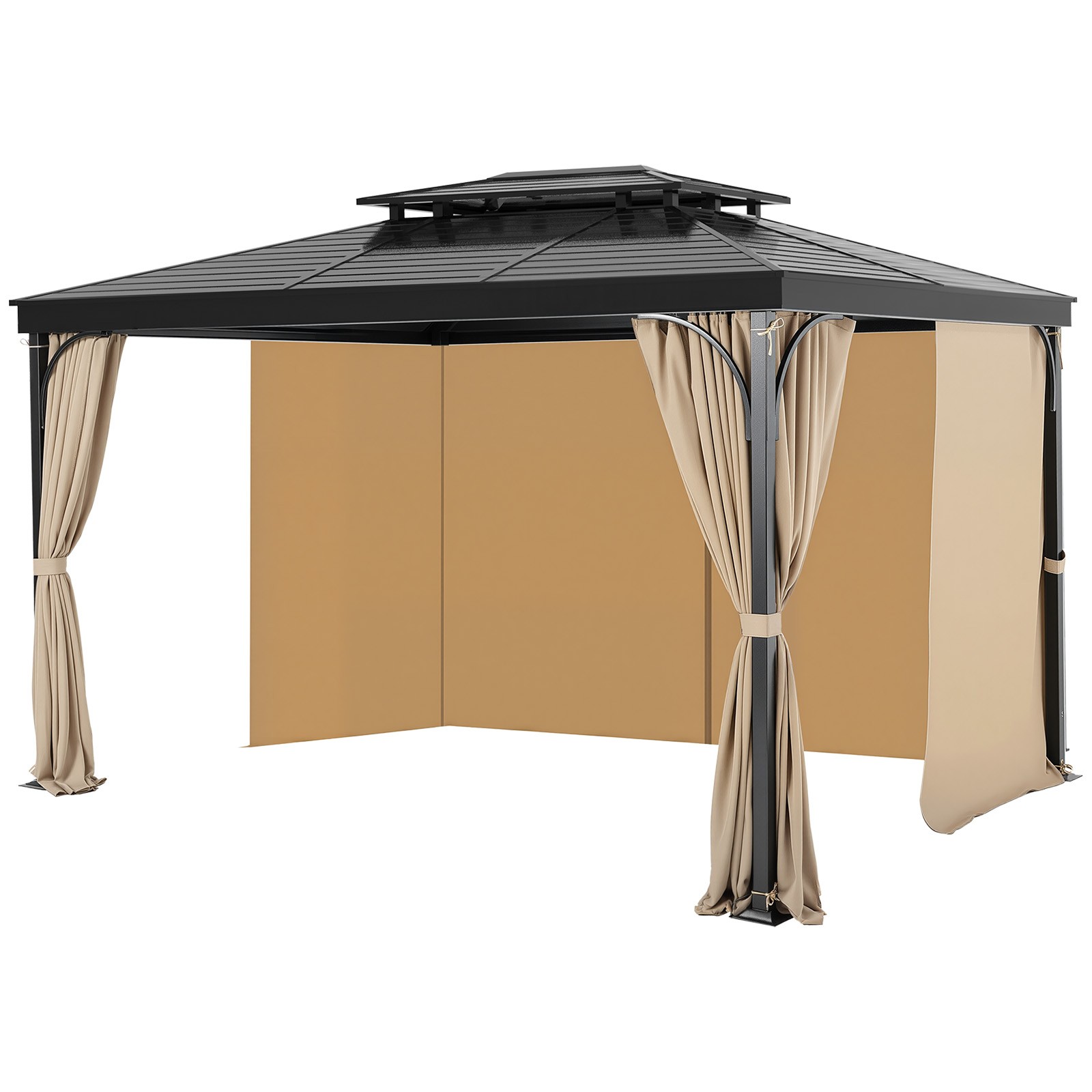 Rideau de tonnelle pour salon de jardin VEVOR kaki 284 cm pour repas en terrasse