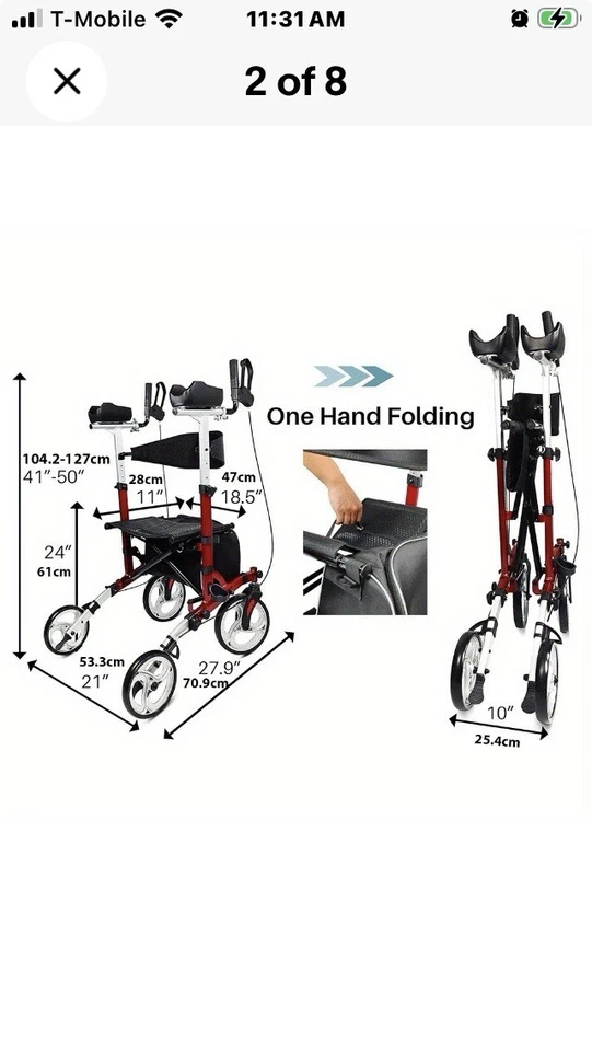 Heavy Duty Upright Walker  Aluminum - Image 2 of 2