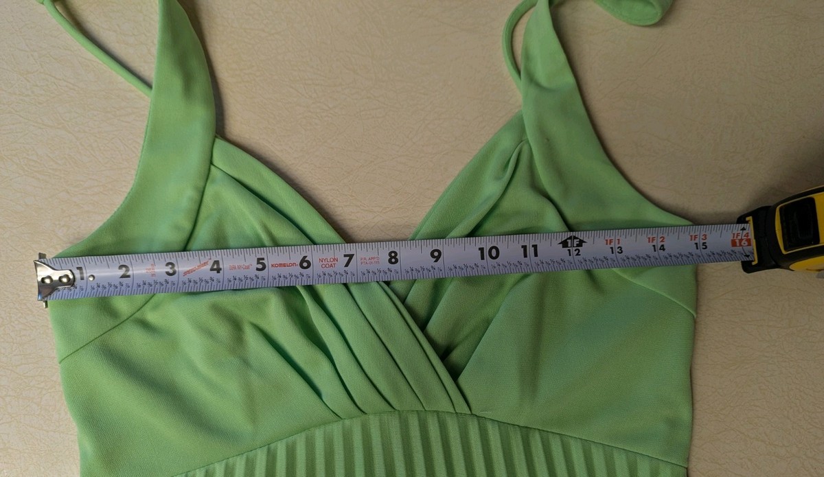 Vintage Lime/Mint Green Empire Waist Dress Perfect for Unique Prom Size  XS/S | eBay