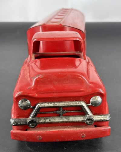 Vintage Buddy L Texaco Tanker Truck Toy Pressed Steel Red 1950's Nice Shape - Picture 3 of 9