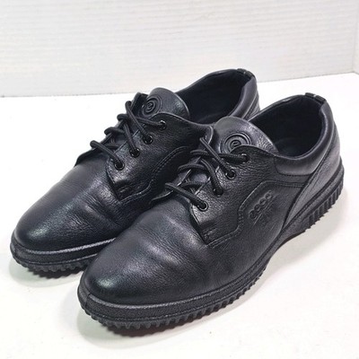ECCO Soft 7 Womens 8.0-8.5 M Black Leather Oxford Sneakers Comfort Walking Shoes
