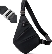 Bandolera backpack, Chest Backpack, Individual Bag, Portable Backpack, BLACK