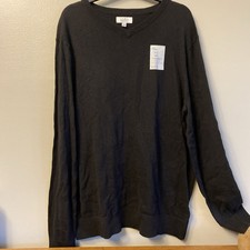 Men's Croft  Barrow Crew Neck Sweater Size L NWT  Black