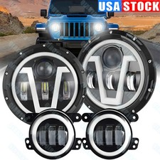 7 Led Headlights Halo Fog Lights Combo Kit For 2007-2017 Jeep Wrangler Jk Jku 7 Led Headlights Halo Fog Lights Combo Kit For 2007-2017 Jeep Wrangler Jk Jku