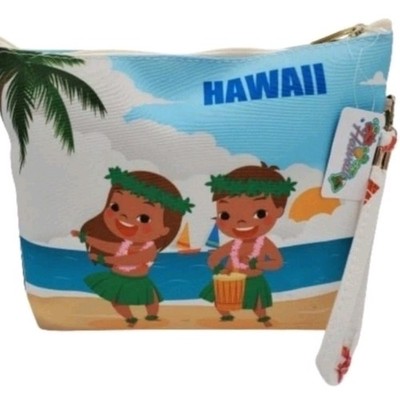 Island Sense Hawaii Pouch Wristlet Hula Dancer Large Hawaiian Makeup Bag NWT