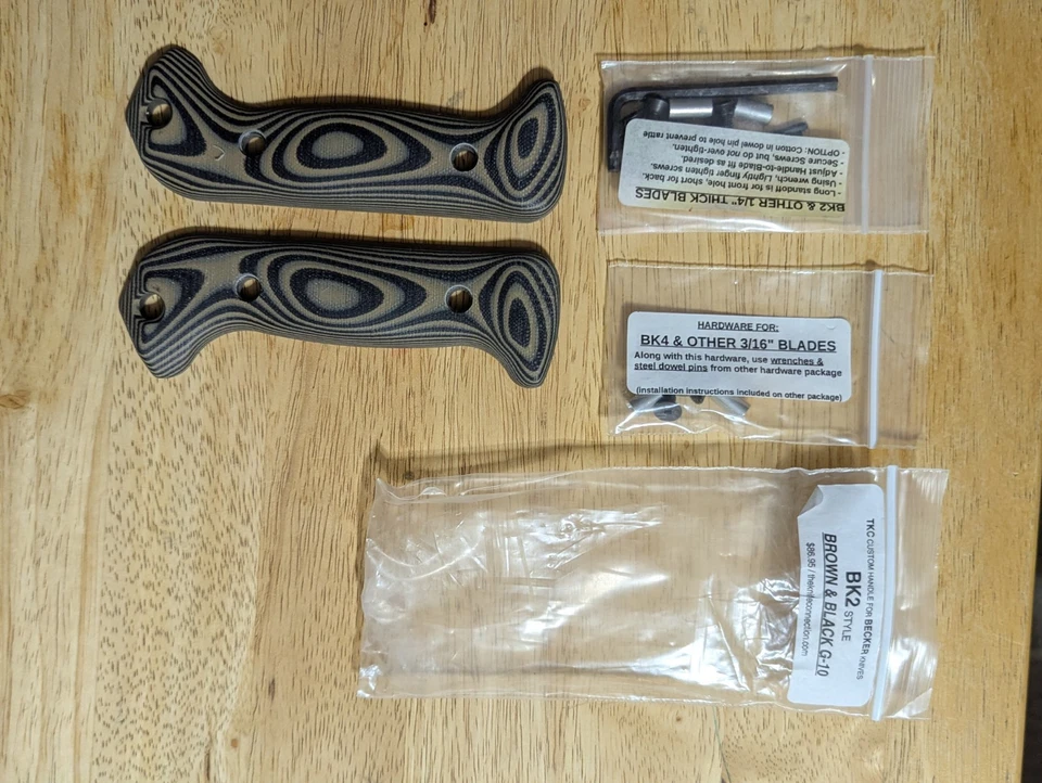 Mango TKC PERSONALIZADO para cuchillos grandes Becker BK9 BK10 verde camuflaje ¡NUEVO SIN USAR! Foto 3 de 4