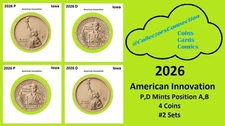 #2 2026 American Innovation Dollar P D, Pos A&B Iowa 4 Coins Pre Sale