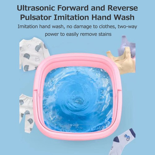 Mini Folding Washing Machine Portable For Clothes With Drain Basket Travel P2E9 - Picture 4 of 12