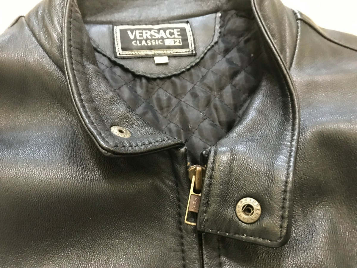 VERSACE Classic V2 Vintage Oldschool Leather Men Jacket Coat VERSACE Classic V2 Vintage Oldschool Leather Men Jacket Coat
