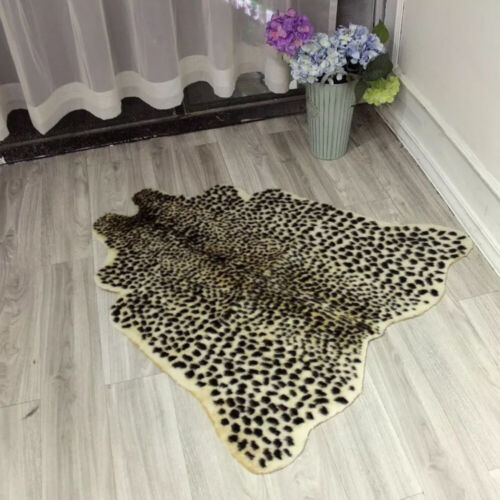 ANIMAL PRINTED LEOPARD HIDE COW DEER ZEBRA FAUX FUR RUG MAT CARPRT HOME DECOR UK - Picture 7 of 23