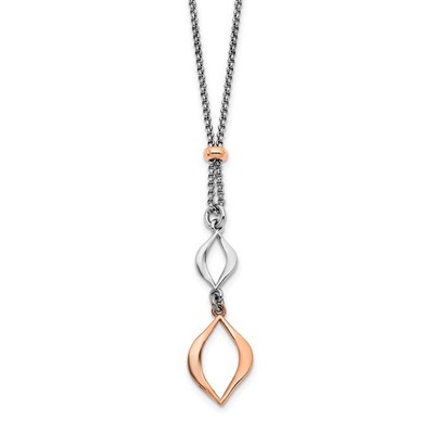 925 Sterling Silber Rose Ton Geometrische Kette Halskette