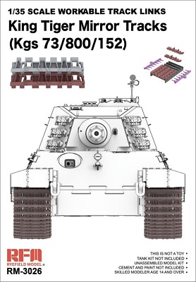 RYEFIELD MODEL RFM RM-3026 1/35 Workable Track Links for King Tiger Mirror Track