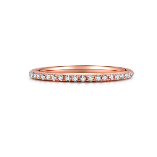 Everglow Lab-Grown Diamond Half Eternity Engagemt Ring in Pt950/18K Gold - Picture 3 of 15