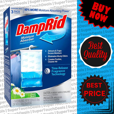 3-Pack DampRid 15.4 Oz. Fresh Scent Hanging Moisture Absorber, DampRid FG83FSSB