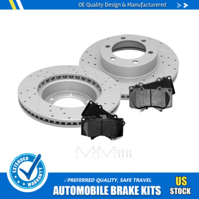 Front Disc Rotors+ Ceramic Brake Pads For  Toyota Sequoia Tundra 2001 2002-2007
