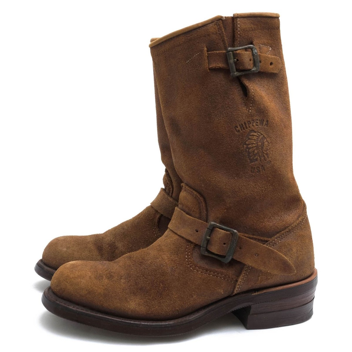 Chippewa Engineer Boots 27911 Men's Leather Brown Size US 7D Made