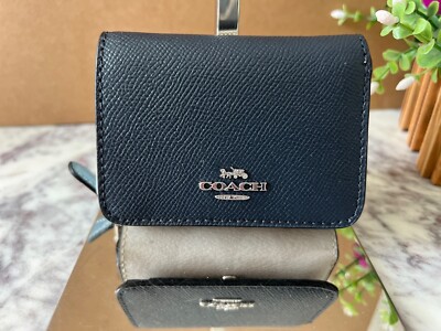 COACH Small Trifold Wallet In Colorblock Signature Canvas C4527 Im/Midnight 