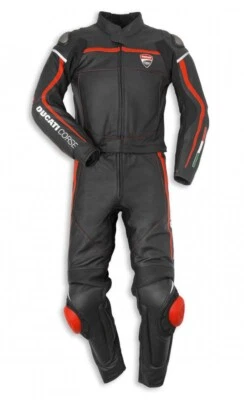 DUCATI Lederkombi Leder Bikeranzug Rennen Motorrad Lederjacke Hose ZWEITEILIG - Bild 1 von 3