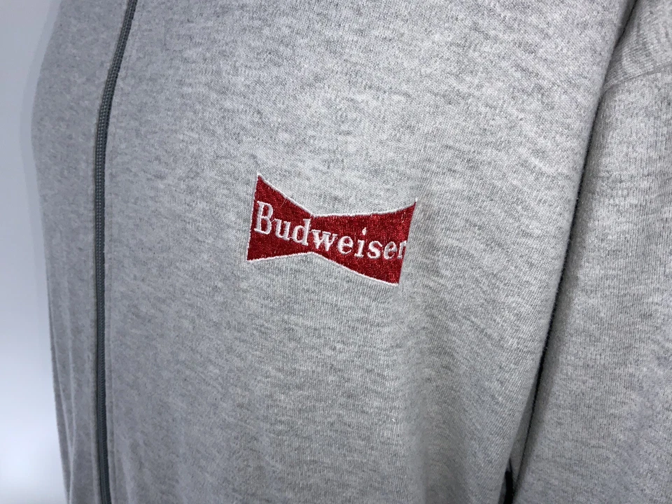 Chaqueta de golf Budweiser Link Soul para hombre XXL gris cremallera completa puntada logotipo YGI Y3-77 Foto 4 de 4