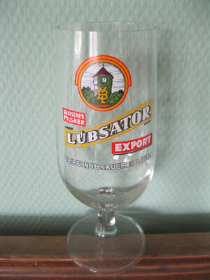 LÜBSATOR EXPORT VEREINSBRAUEREI LÜBZ VBL Mecklenburg DDR Bierglas 0,25l Tulpe