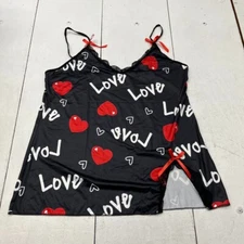 Black "Love" Graphic Print Lace Trim Sleep Tank Top Women's Size 4X-Large NEW