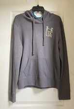 Under Armour UA Women  s Cold Gear Logo Hoodie Gray Semi-Fitted Size Large VGC