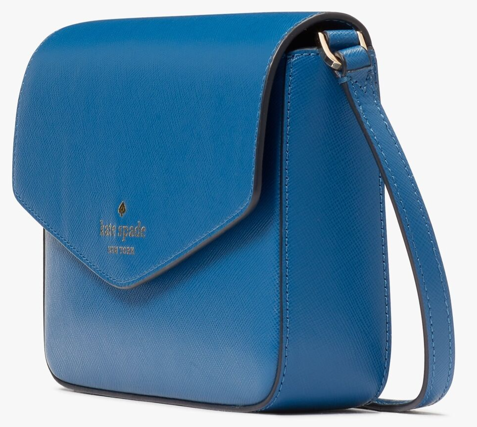 Kate Spade Sadie Envelope Crossbody Bag Blue Leather K7378 Purse
