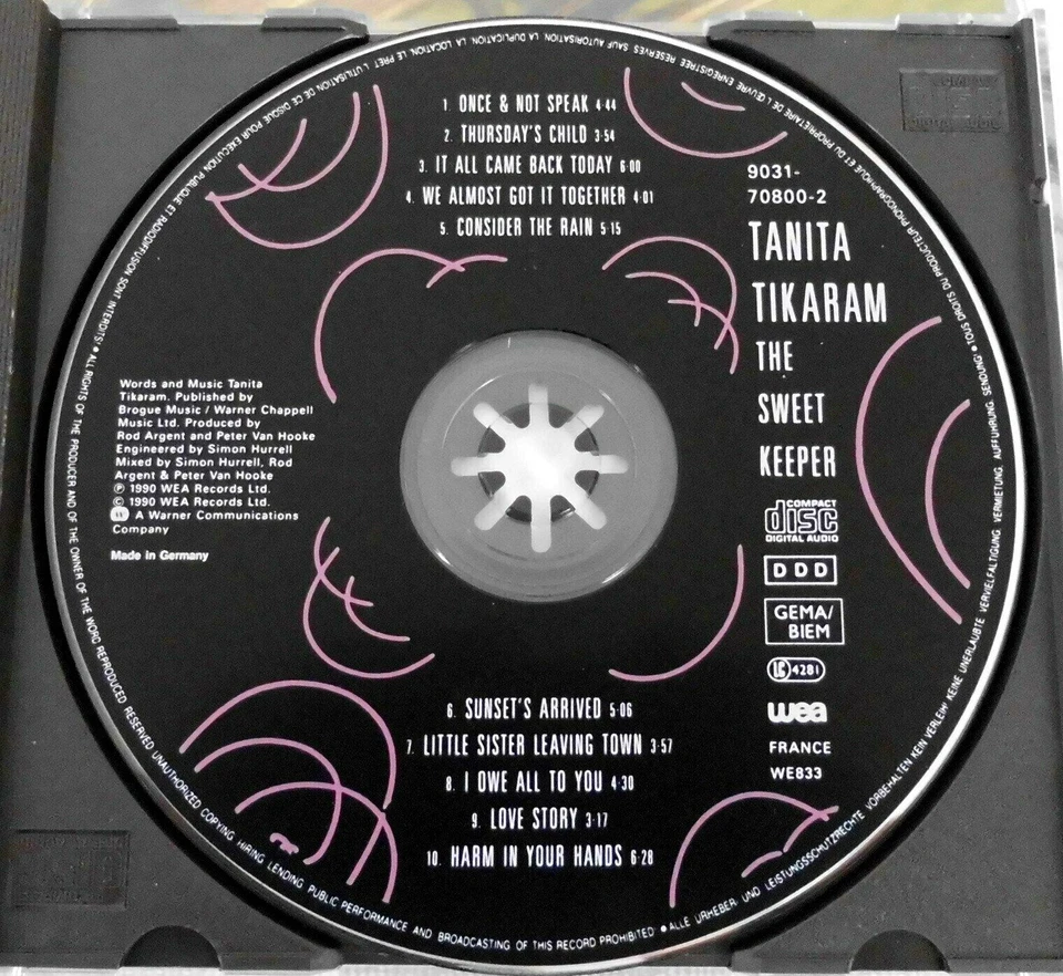 Tanita Tikaram The sweet keeper CD Album 1990 WEA Germ, wie neu, Pop Rock Hits  - Bild 2 von 3