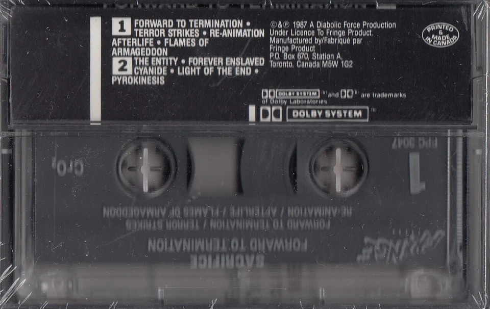 SACRIFICE Forward To Termination Tape Canadian Metal OOP Cassette - Image 2 of 3