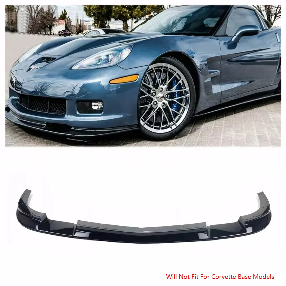 For Corvette C6 Z06 407 Grand Sport ZR1 Gloss Black Front Bumper Splitter Lip
