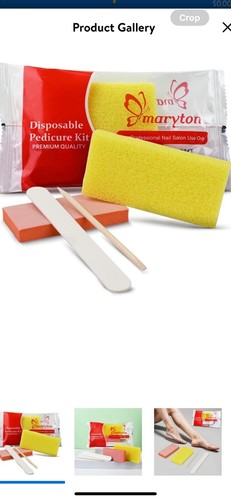 Maryton Professional 4 Pc Disposable Pedicure Kit ~ Pumice -File -Buffer -Stick