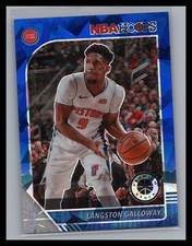 2019-20 Hoops Premium Stock #56 Langston Galloway Blue Cracked Ice Prizm Pistons