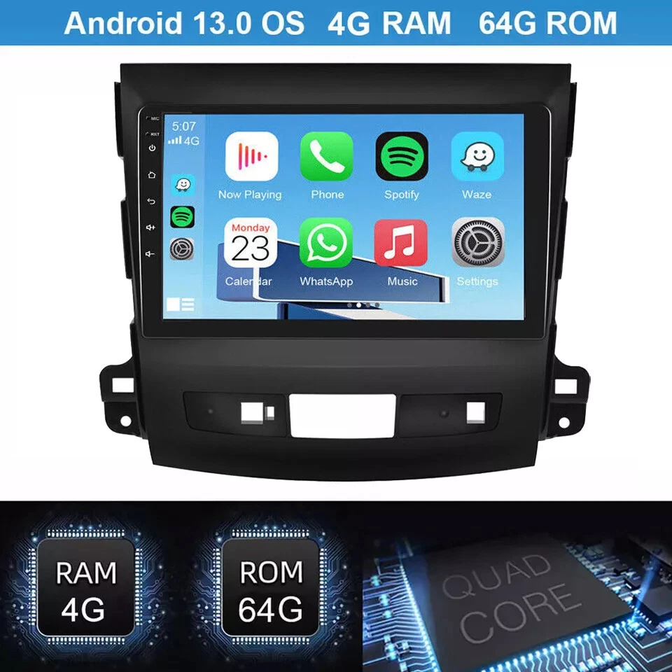 Для Mitsubishi Outlander 2006-2012 автомобильное радио стерео 4 + 64G Android 13 GPS Carplay - Изображение 2 из 4