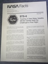 1983 ORIGINAL NASA Facts STS-6 Space Shuttle Challenger's First Mission