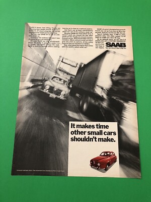 1970 1971 1972 SAAB V-4 VINTAGE ORIGINAL PRINT AD ADVERTISEMENT PRINTED