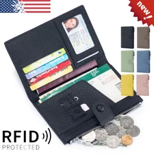 Women's Slim RFID Blocking Leather Passport Travel Wallet ID Card Holder Cover