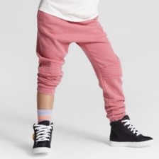 New Girls Moto Cotton Jogger Pants Art Class Pink Aura Size Large