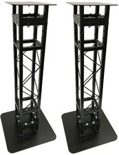 (2) Black 4 ft. DJ Lighting Square Truss Light Weight Dual Totem System