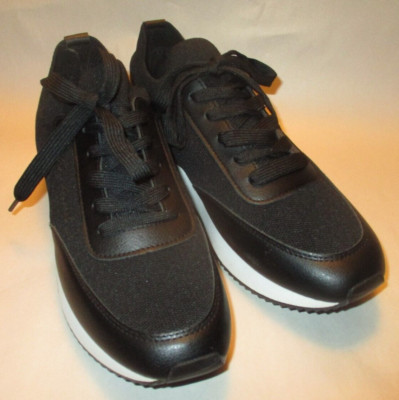 New Gloria Vanderbilt Gardner Womens 10 Black Lace Up Cushioned Comfort Sneakers