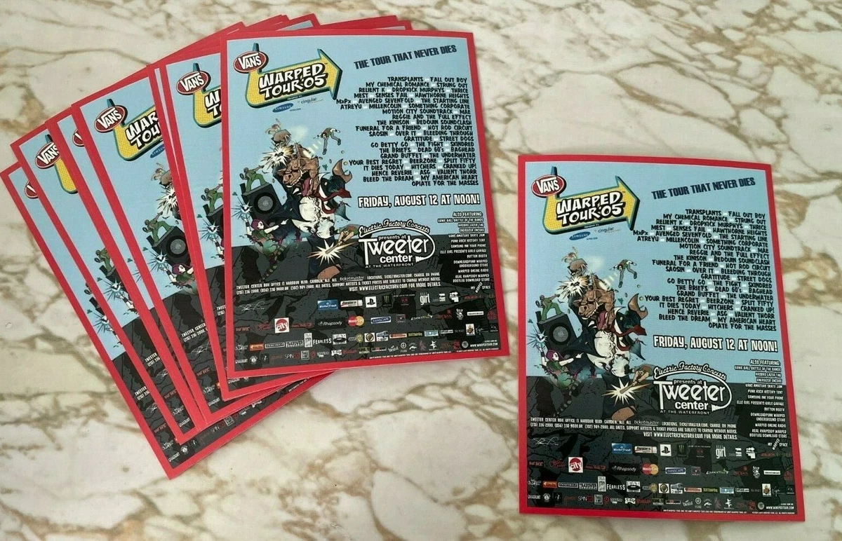 8 Vans Warped Tour Concert Poster 4.25