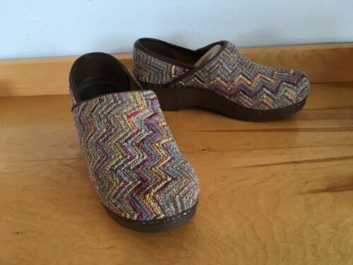 Sanita from Dansko Women's Red Yellow Woven Nursing Clogs Shoes Size 6.5/37 - Picture 1 of 9