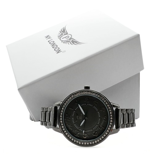 NY LONDON Women’s Watch Fashion Dress Diamond Black for Ladies Analog Quartz - Picture 8 of 11