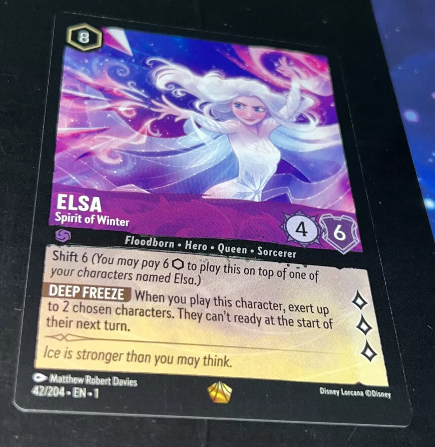 DISNEY LORCANA TCG ELSA SPIRIT OF WINTER LEGENDARY 42/204 NM Rare Powerful  Play