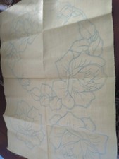 Stamped Linen Ready For Embroidery.Vintage