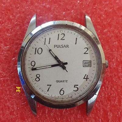 Pulsar Quarz Armbanduhr 35,5mm Kal. y147A Oversize Vintage for Parts Seiko