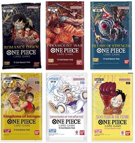 Pack 6 boosters OP01 OP02 OP03 OP04 OP05 OP07 - ONE PIECES - ENGLISH