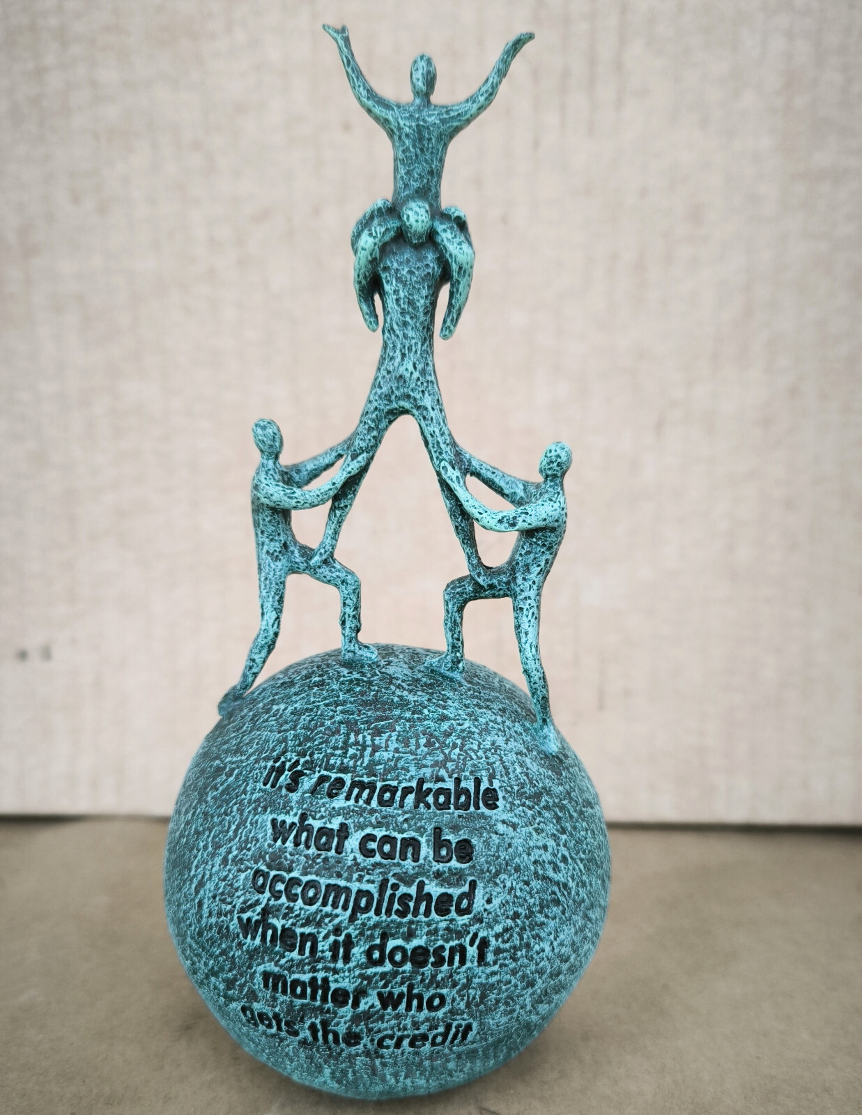 Rare Enesco Lifelines Teamwork Kinetic 6'' Sculpture