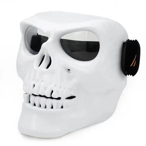 Motorcycle Face Shield Helmet skull Mask Goggles Dust-proof Black White - Picture 21 of 21