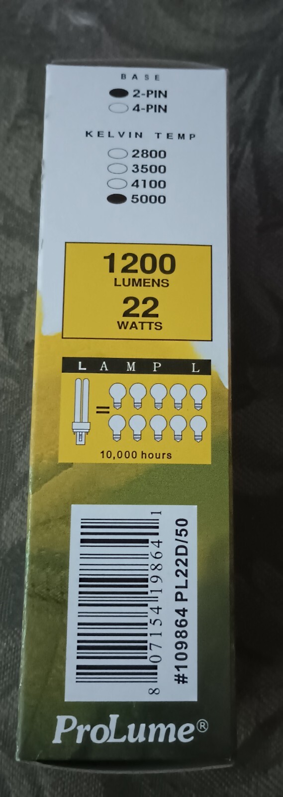 Halco ProLume 22W-D 2-pin Compact Fluorescent Bulb